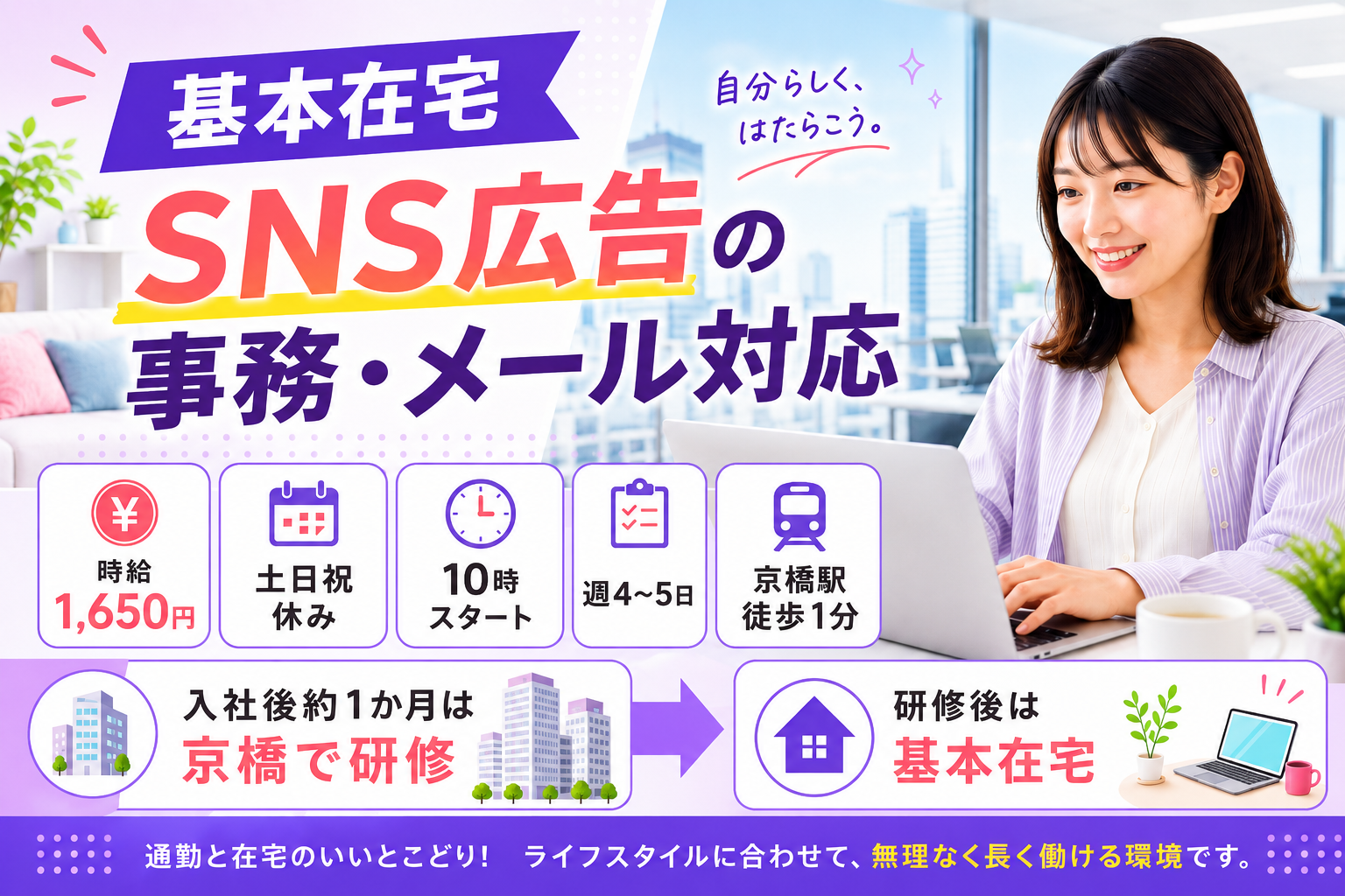 一般事務(SNS広告サービスの事務・メール対応)