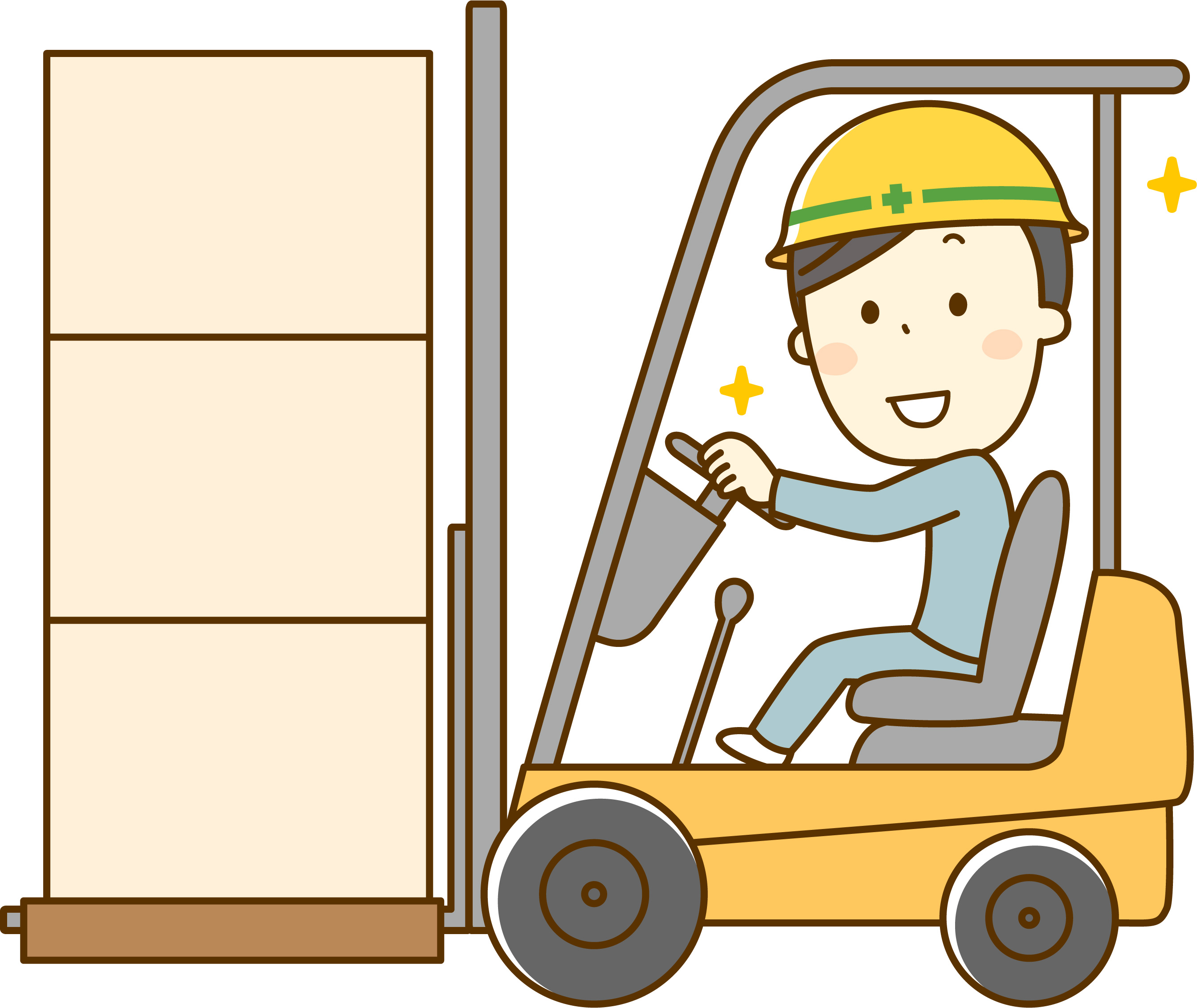 フォークリフト・玉掛け(トラックからの荷下ろし、検品、仕分け、運搬作業)