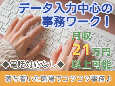 データ入力(申請書のデータ入力やチェック作業)