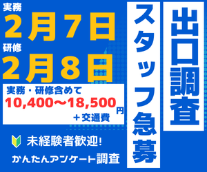 市場調査(衆議院選挙の出口調査)