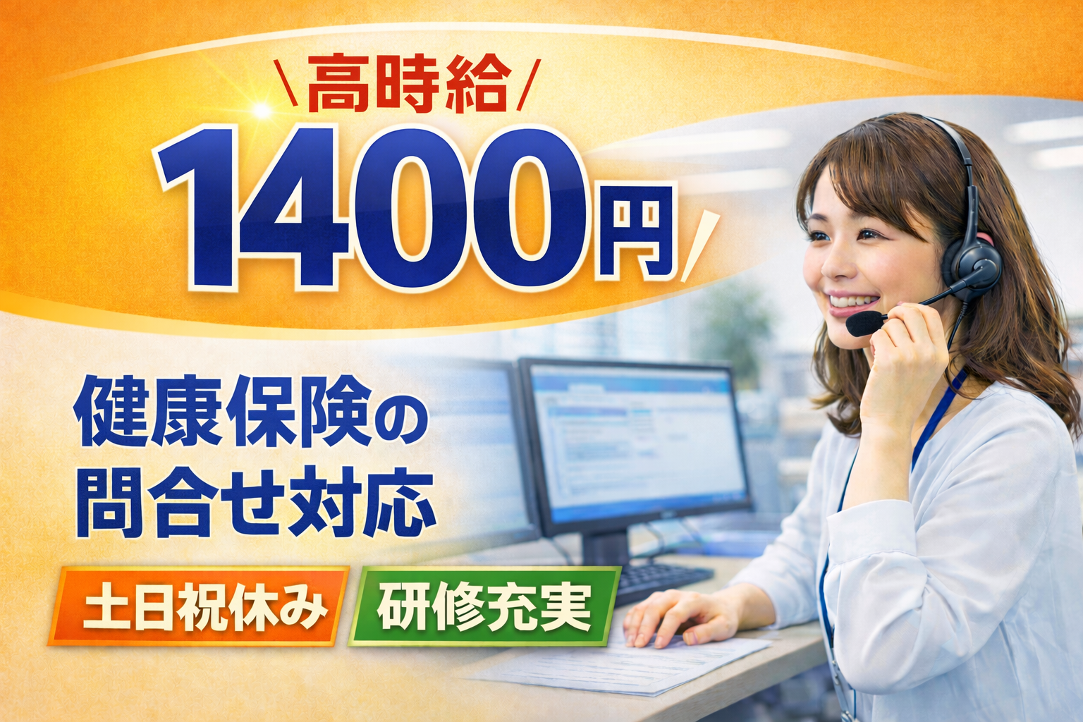 コールセンター・テレオペ（受信）(健康保険制度の問い合わせ受付)